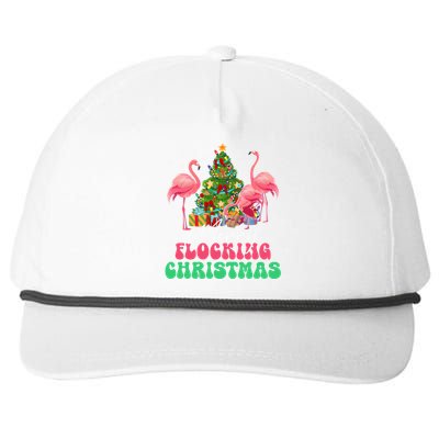 Merry Flocking Christmas Flamingo Xmas Gift Snapback Five-Panel Rope Hat