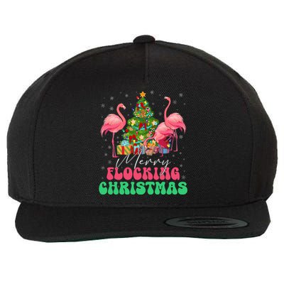 Merry Flocking Christmas Flamingo Xmas Gift Wool Snapback Cap