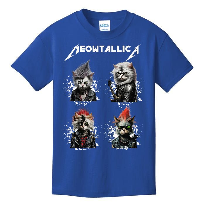 Meowtallica Funny Cat Music Kids T-Shirt