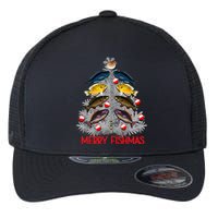 Merry Fishmas Christmas Tree Funny Fishing Lovers Party Flexfit Unipanel Trucker Cap