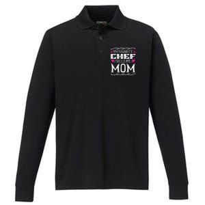 My Favorite Chef Calls Me Mom Funny Cooking Mothers Day Performance Long Sleeve Polo