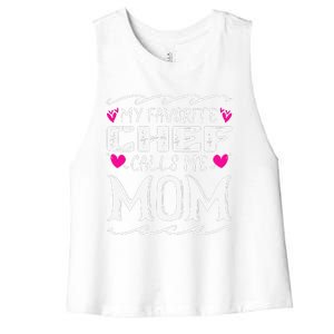 My Favorite Chef Calls Me Mom Funny Cooking Mothers Day Women's Racerback Cropped Tank