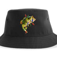 Merry Fishmas Christmas Tree Lights Bass Christmas Pajama Sustainable Bucket Hat