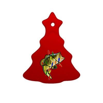 Merry Fishmas Christmas Tree Lights Bass Christmas Pajama Ceramic Tree Ornament