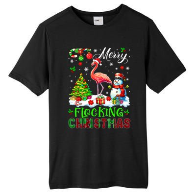 Merry Flocking Christmas Santa Flamingo Xmas Symbols Snow Gift Tall Fusion ChromaSoft Performance T-Shirt