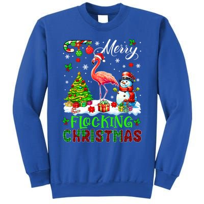 Merry Flocking Christmas Santa Flamingo Xmas Symbols Snow Gift Sweatshirt