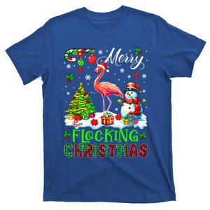 Merry Flocking Christmas Santa Flamingo Xmas Symbols Snow Gift T-Shirt