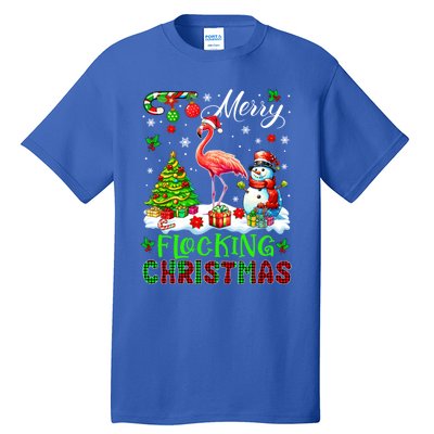 Merry Flocking Christmas Santa Flamingo Xmas Symbols Snow Gift Tall T-Shirt