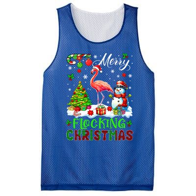 Merry Flocking Christmas Santa Flamingo Xmas Symbols Snow Gift Mesh Reversible Basketball Jersey Tank