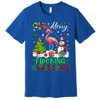 Merry Flocking Christmas Santa Flamingo Xmas Symbols Snow Gift Premium T-Shirt