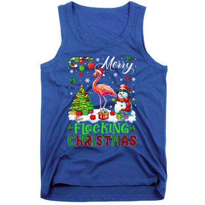 Merry Flocking Christmas Santa Flamingo Xmas Symbols Snow Gift Tank Top