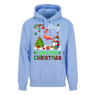 Merry Flocking Christmas Santa Flamingo Xmas Symbols Snow Gift Unisex Surf Hoodie