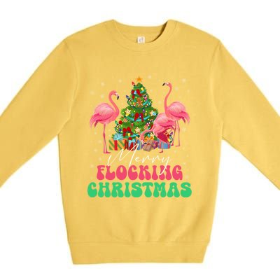 Merry Flocking Christmas Flamingo Xmas Gift Premium Crewneck Sweatshirt