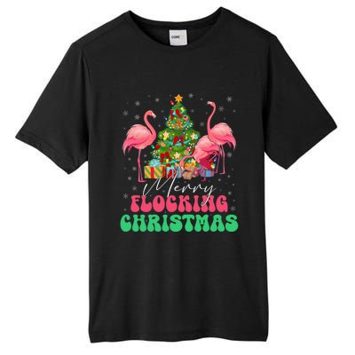 Merry Flocking Christmas Flamingo Xmas Gift Tall Fusion ChromaSoft Performance T-Shirt