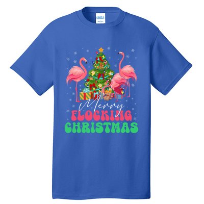 Merry Flocking Christmas Flamingo Xmas Gift Tall T-Shirt