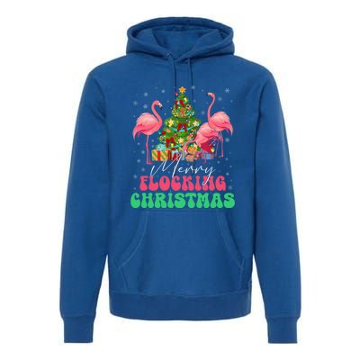 Merry Flocking Christmas Flamingo Xmas Gift Premium Hoodie