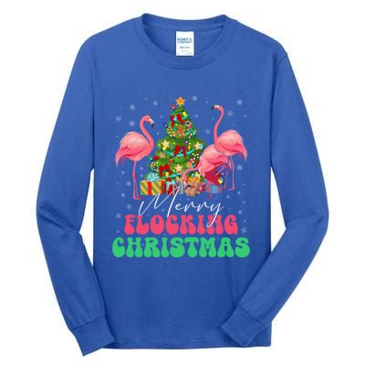 Merry Flocking Christmas Flamingo Xmas Gift Tall Long Sleeve T-Shirt