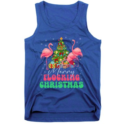 Merry Flocking Christmas Flamingo Xmas Gift Tank Top