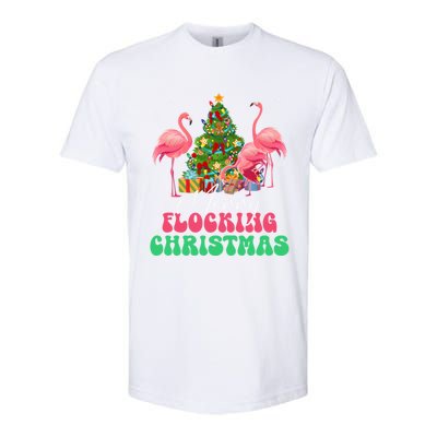 Merry Flocking Christmas Flamingo Xmas Gift Softstyle CVC T-Shirt