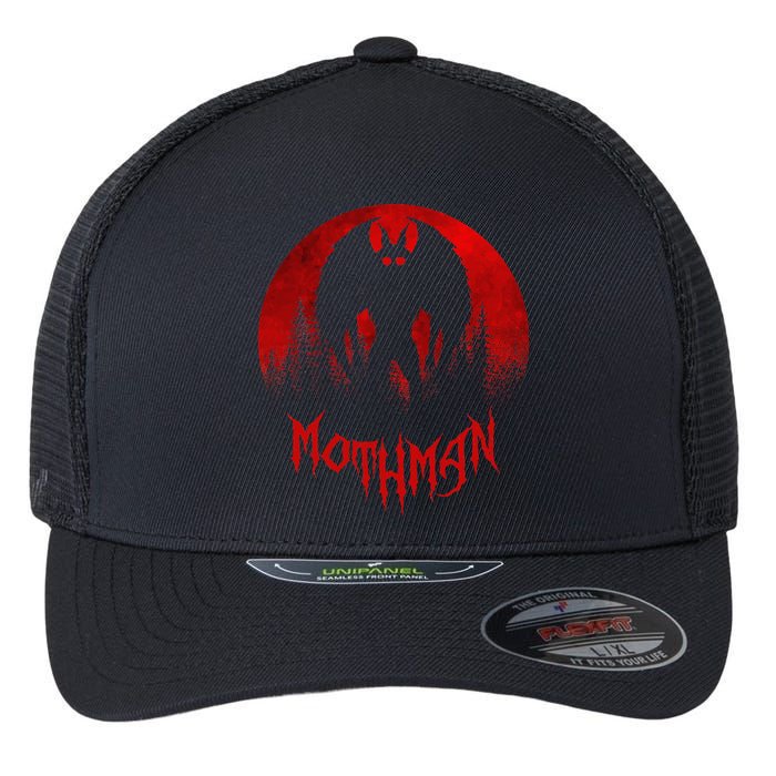 Mothman Folklore Cryptid Flexfit Unipanel Trucker Cap