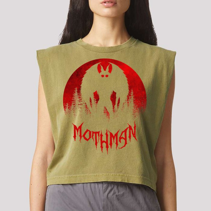 Mothman Folklore Cryptid Garment-Dyed Women's Muscle Tee