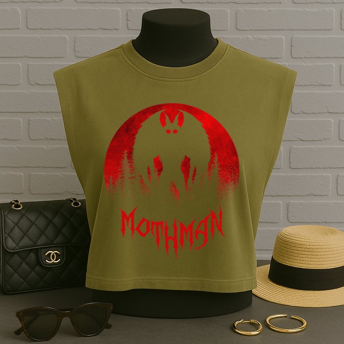 Mothman Folklore Cryptid Garment-Dyed Women's Muscle Tee