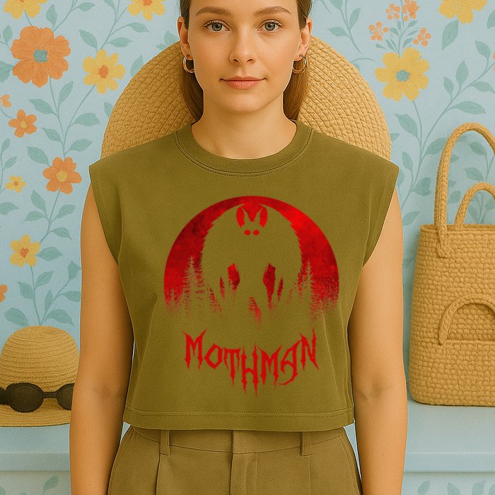 Mothman Folklore Cryptid Garment-Dyed Women's Muscle Tee