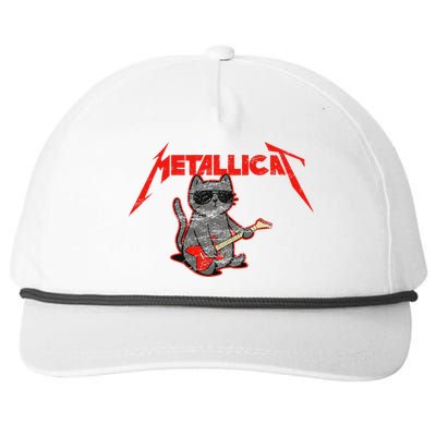 Metallicat Funny Cat Snapback Five-Panel Rope Hat