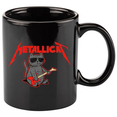 Metallicat Funny Cat 11oz C Handle Ceramic Mug