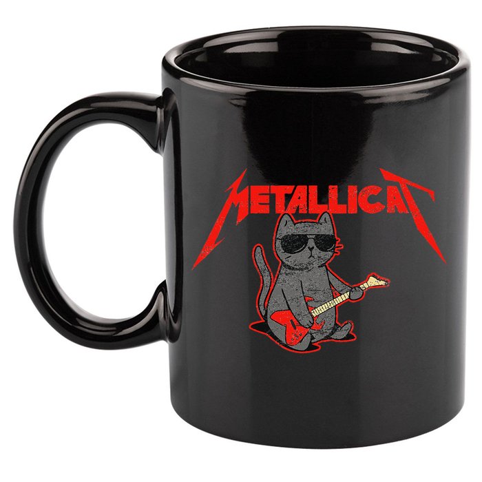 Metallicat Funny Cat 11oz C Handle Ceramic Mug