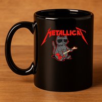 Metallicat Funny Cat 11oz C Handle Ceramic Mug