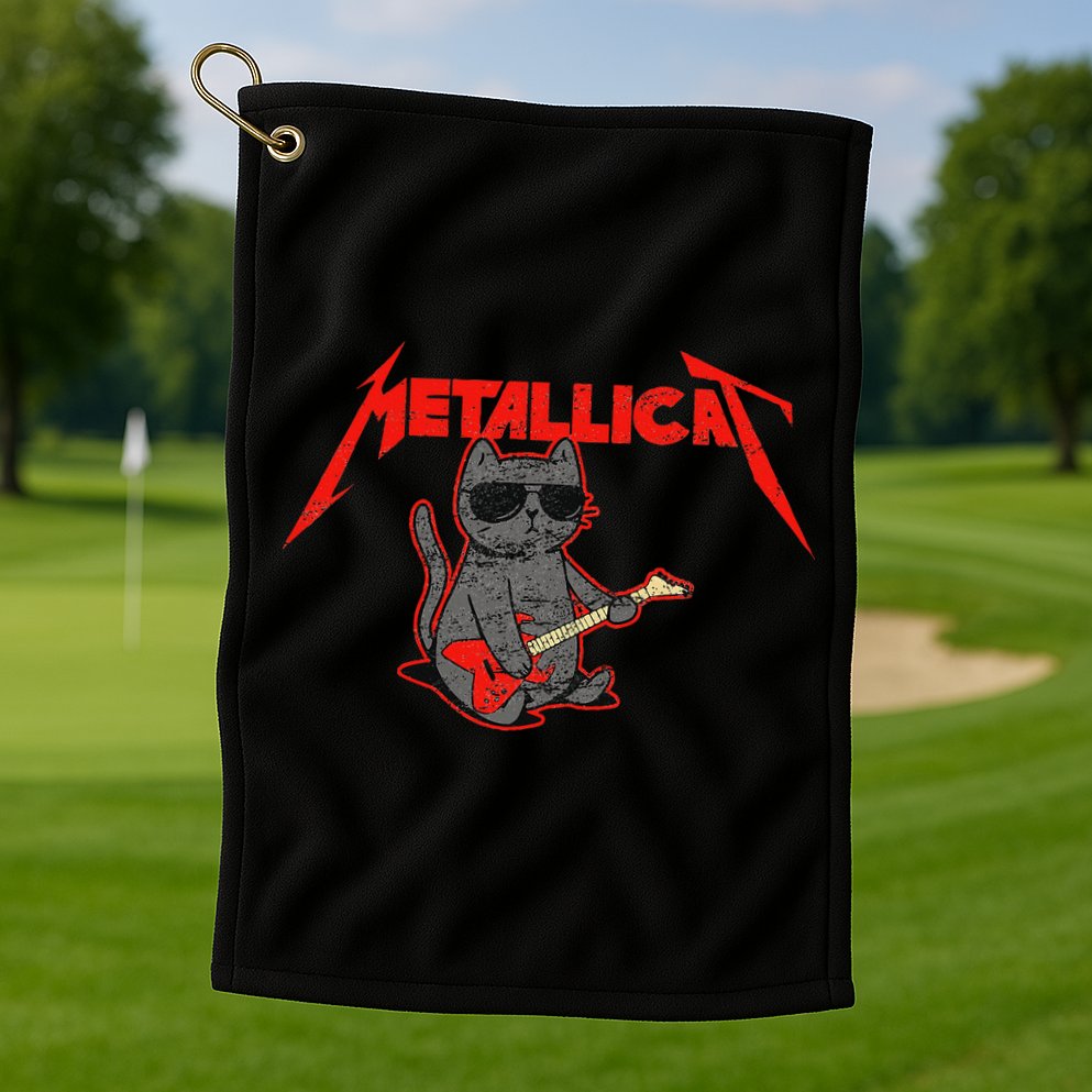 Metallicat Funny Cat Golf Towel