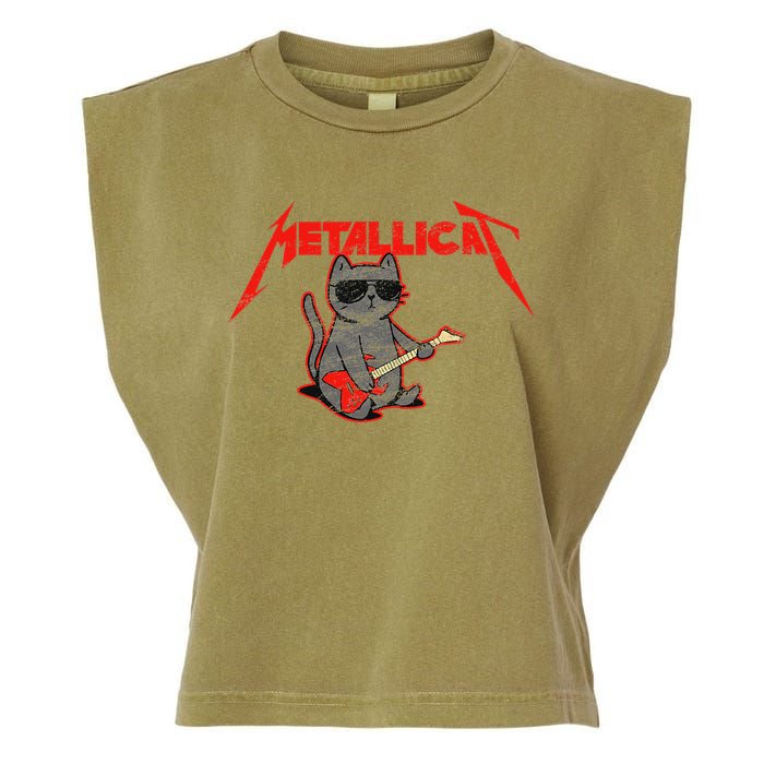 Metallicat Funny Cat Garment-Dyed Women's Muscle Tee