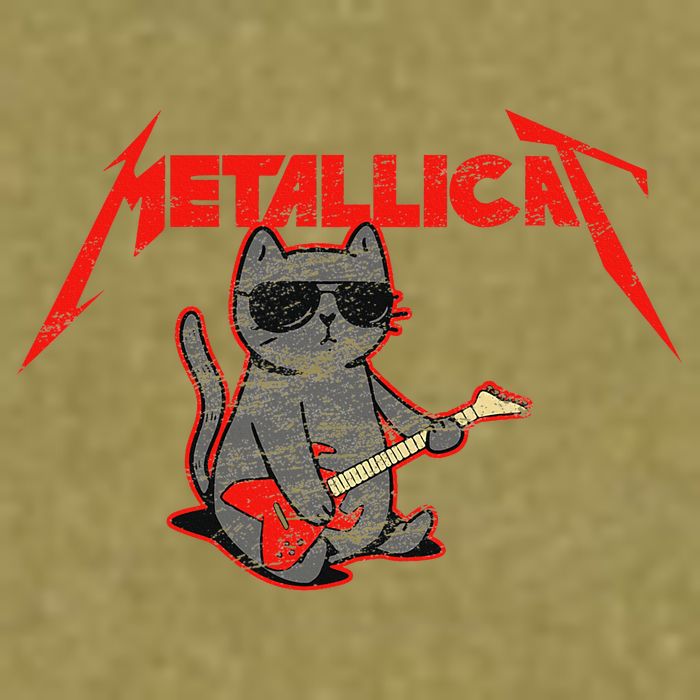 Metallicat Funny Cat Garment-Dyed Women's Muscle Tee