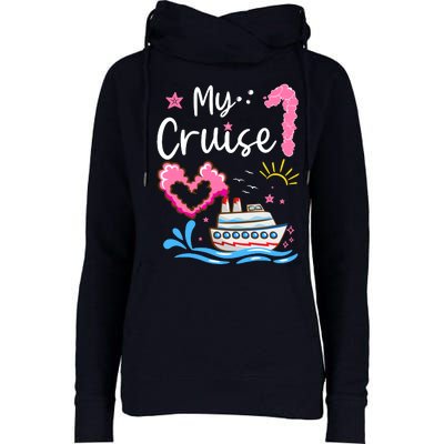 My First Cruise Girl Boy Funny Vacation Cruise Womens Funnel Neck Pullover Hood