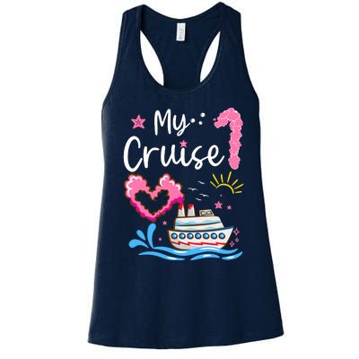 My First Cruise Girl Boy Funny Vacation Cruise Women's Racerback Tank