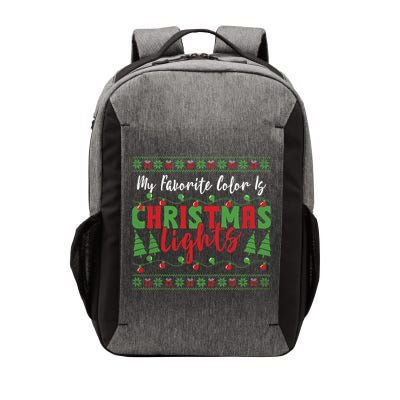 My Favorite Color Is Christmas Lights Funny Xmas Holiday Gift Vector Backpack