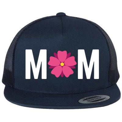 Mom Flower Cute Floral 'S International 'S Day Gift Flat Bill Trucker Hat