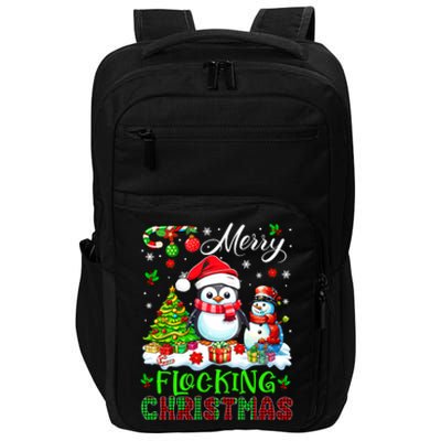 Merry Flocking Christmas Santa Penguin Xmas Symbols Snow Gift Impact Tech Backpack