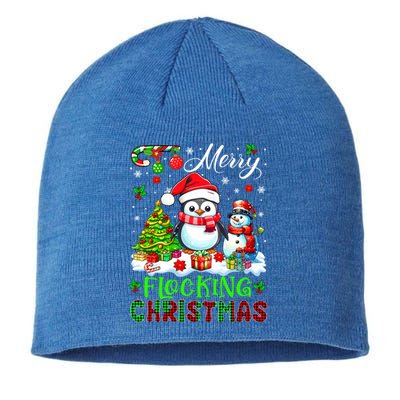 Merry Flocking Christmas Santa Penguin Xmas Symbols Snow Gift Sustainable Beanie