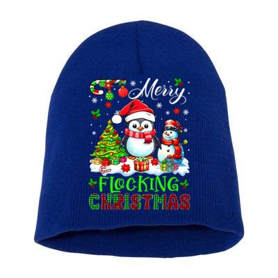 Merry Flocking Christmas Santa Penguin Xmas Symbols Snow Gift Short Acrylic Beanie