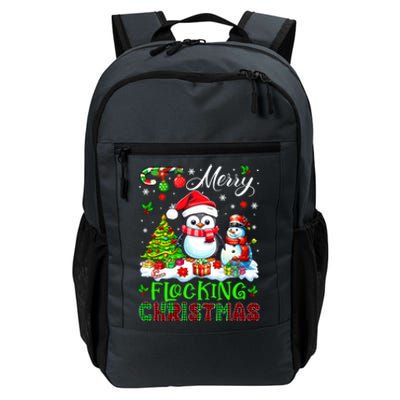 Merry Flocking Christmas Santa Penguin Xmas Symbols Snow Gift Daily Commute Backpack