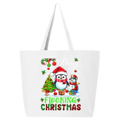 Merry Flocking Christmas Santa Penguin Xmas Symbols Snow Gift 25L Jumbo Tote