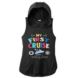 My First Cruise Girls And Boys Rookie Travelers  Ladies PosiCharge Tri-Blend Wicking Draft Hoodie Tank