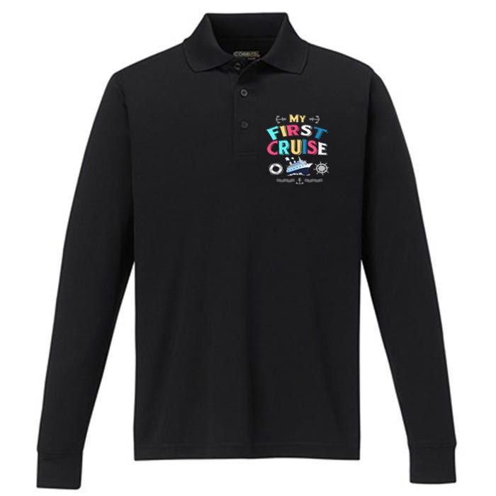 My First Cruise Girls And Boys Rookie Travelers  Performance Long Sleeve Polo