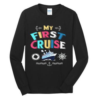 My First Cruise Girls And Boys Rookie Travelers  Tall Long Sleeve T-Shirt