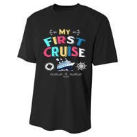 My First Cruise Girls And Boys Rookie Travelers  Performance Sprint T-Shirt