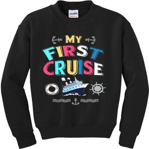 My First Cruise Girls And Boys Rookie Travelers  Kids Sweatshirt