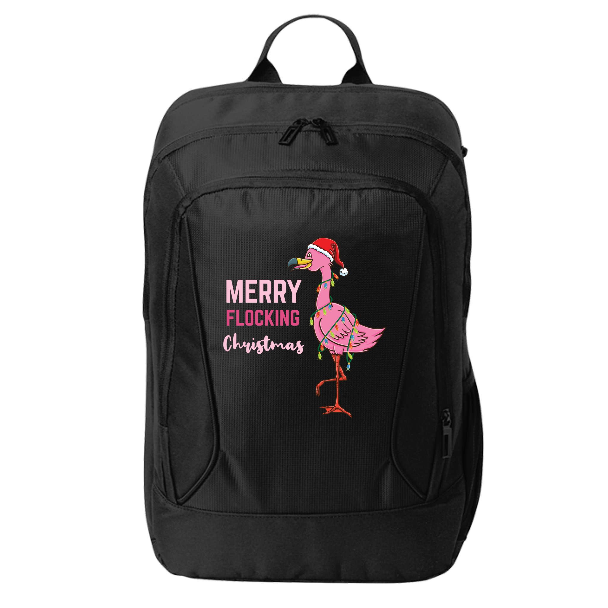 Merry Flocking Christmas Gift City Backpack