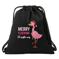 Merry Flocking Christmas Gift Drawstring Bag